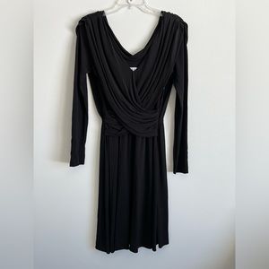 Halston Heritage. Black Long Sleeve V-Neck Dress. Size 8.